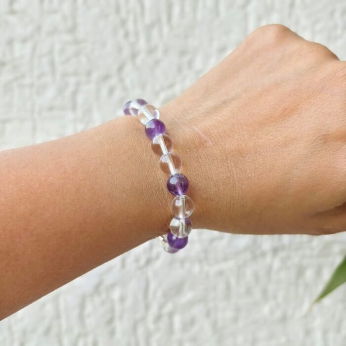 Amethyst and Clear Quartz Bracelet