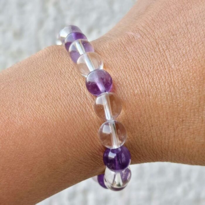 Amethyst and Clear Quartz Bracelet