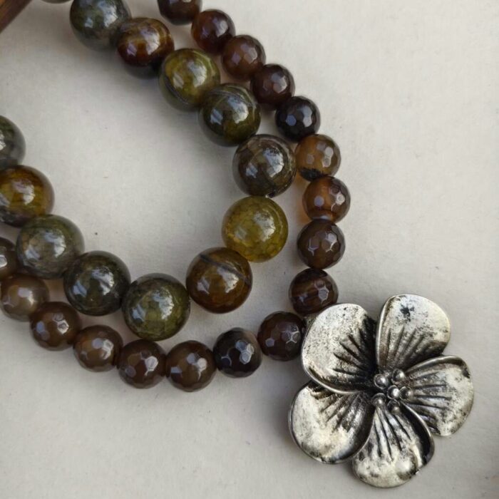 Forest Agate Mala