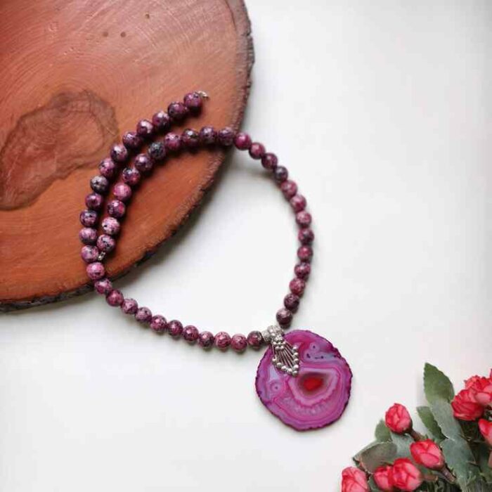 Pink Agate Neckpiece