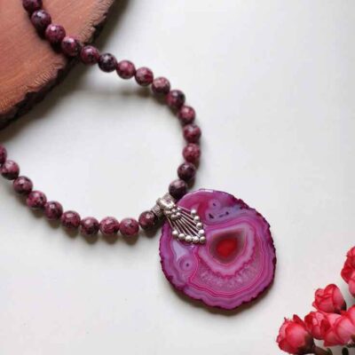 Pink Agate Neckpiece